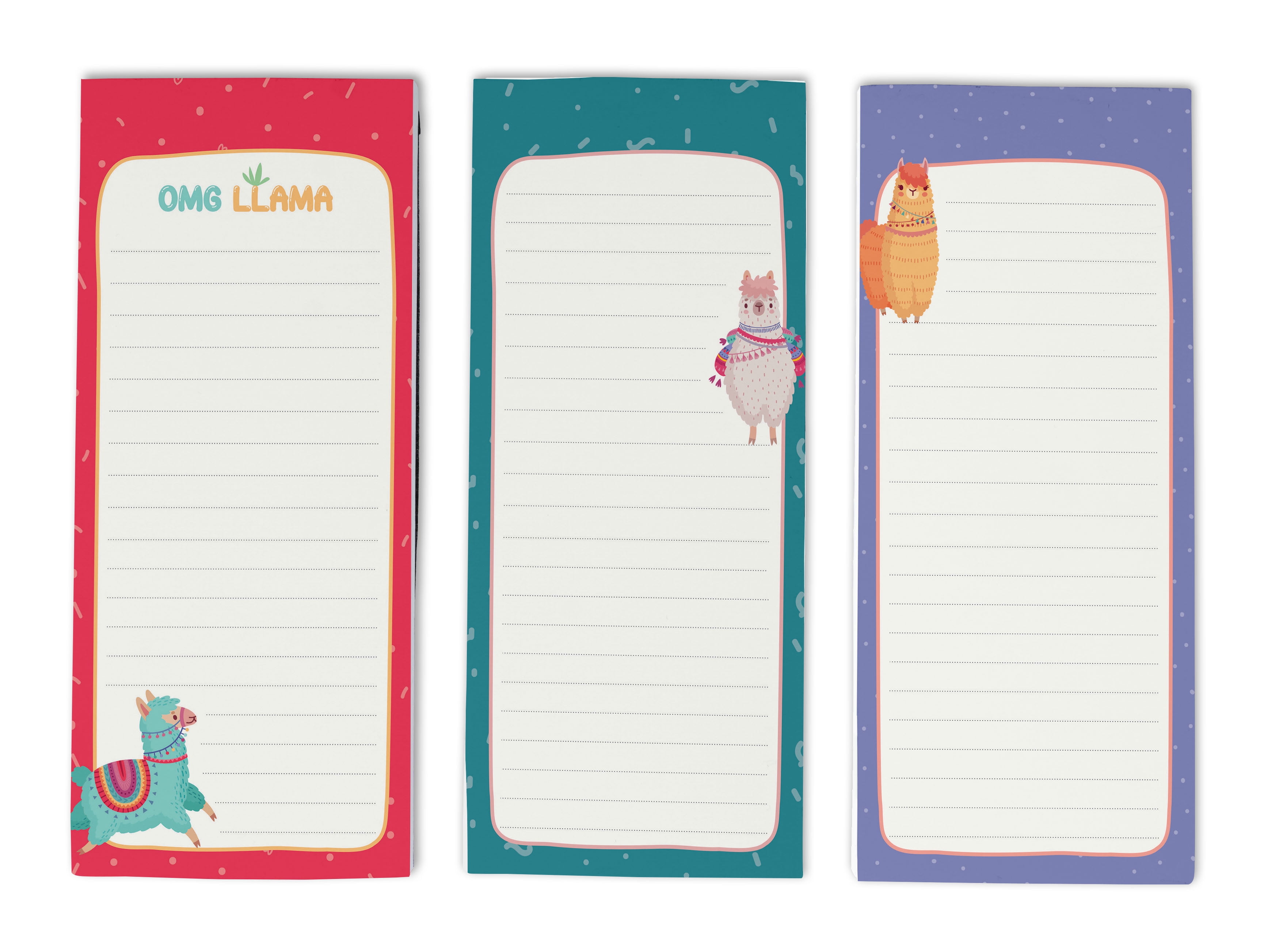 Inkdotpot Pack of 3 Magnetic Fridge To-Do List Notepads- Magnetic Memo Pads For Refrigerator-(50 Sheets Each)-D6