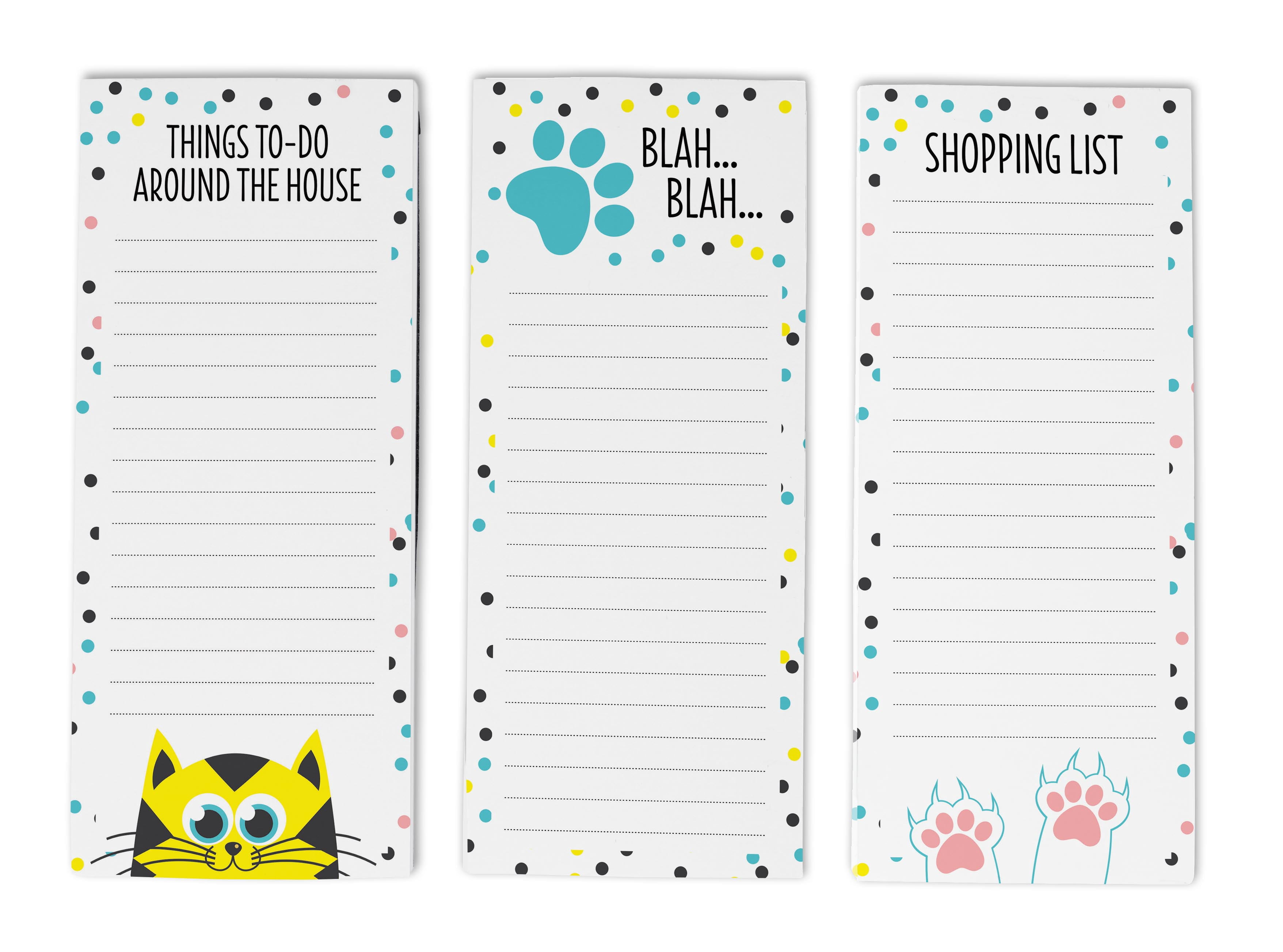 Inkdotpot Pack of 3 Magnetic Fridge To-Do List Notepads- Magnetic Memo Pads For Refrigerator-(50 Sheets Each)-F9