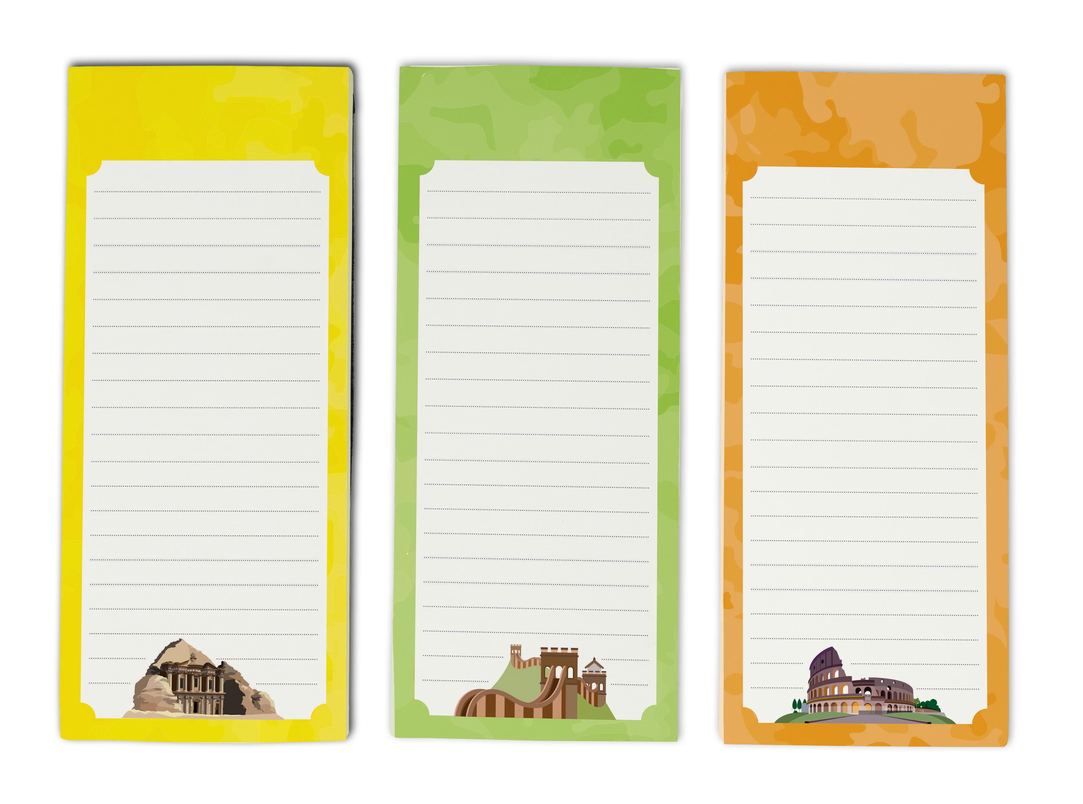 Inkdotpot Pack of 3 Magnetic Fridge To-Do List Notepads- Magnetic Memo Pads For Refrigerator-(50 Sheets Each)-FA