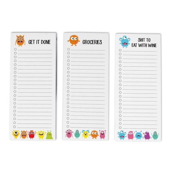 Inkdotpot Pack of 3 Magnetic Fridge To-Do List Notepads- Magnetic Memo Pads For Refrigerator-(50 Sheets Each)-FK