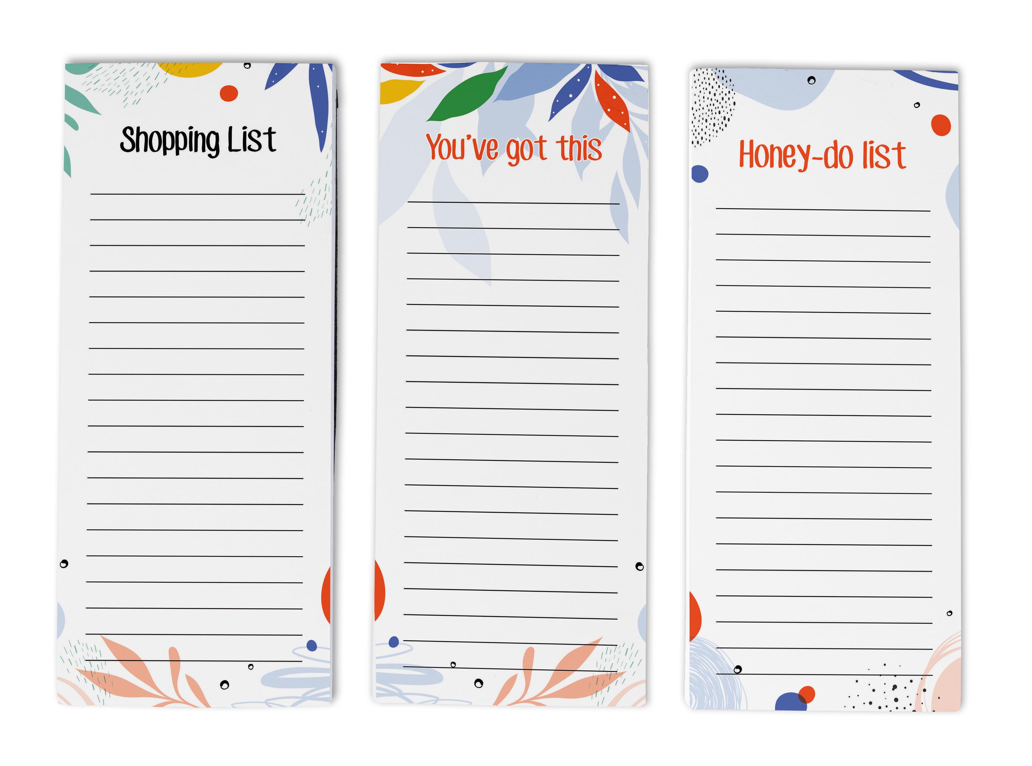 Inkdotpot Pack of 3 Magnetic Fridge To-Do List Notepads- Magnetic Memo Pads For Refrigerator-(50 Sheets Each)-FY