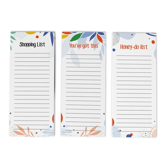 Inkdotpot Pack of 3 Magnetic Fridge To-Do List Notepads- Magnetic Memo Pads For Refrigerator-(50 Sheets Each)-FY