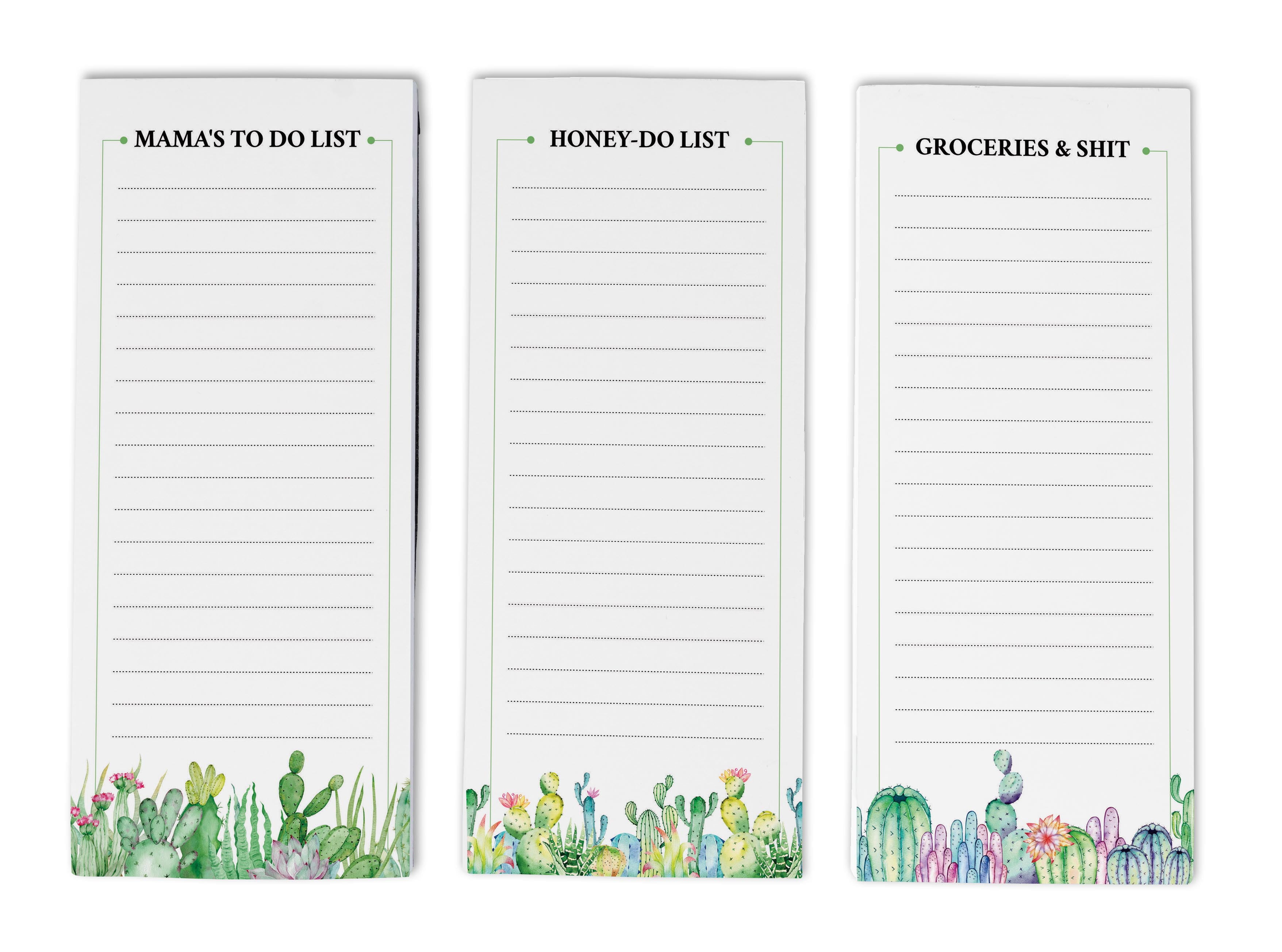 Inkdotpot Pack of 3 Magnetic Fridge To-Do List Notepads- Magnetic Memo Pads For Refrigerator-(50 Sheets Each)-GW