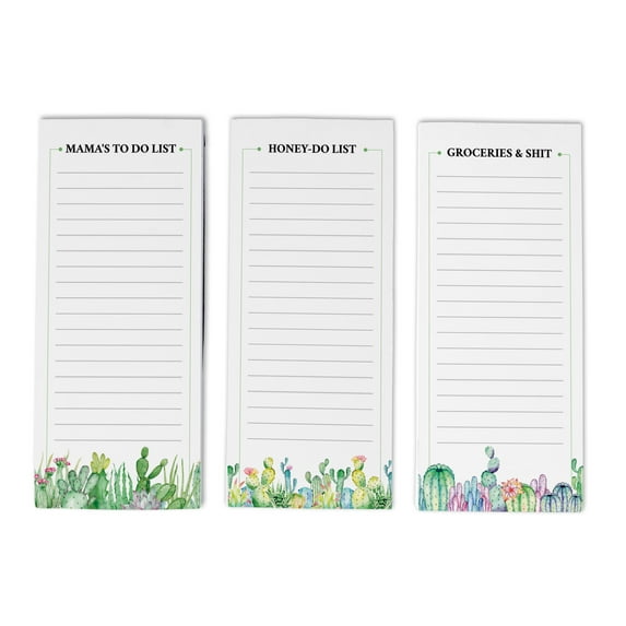 Inkdotpot Pack of 3 Magnetic Fridge To-Do List Notepads- Magnetic Memo Pads For Refrigerator-(50 Sheets Each)-GW