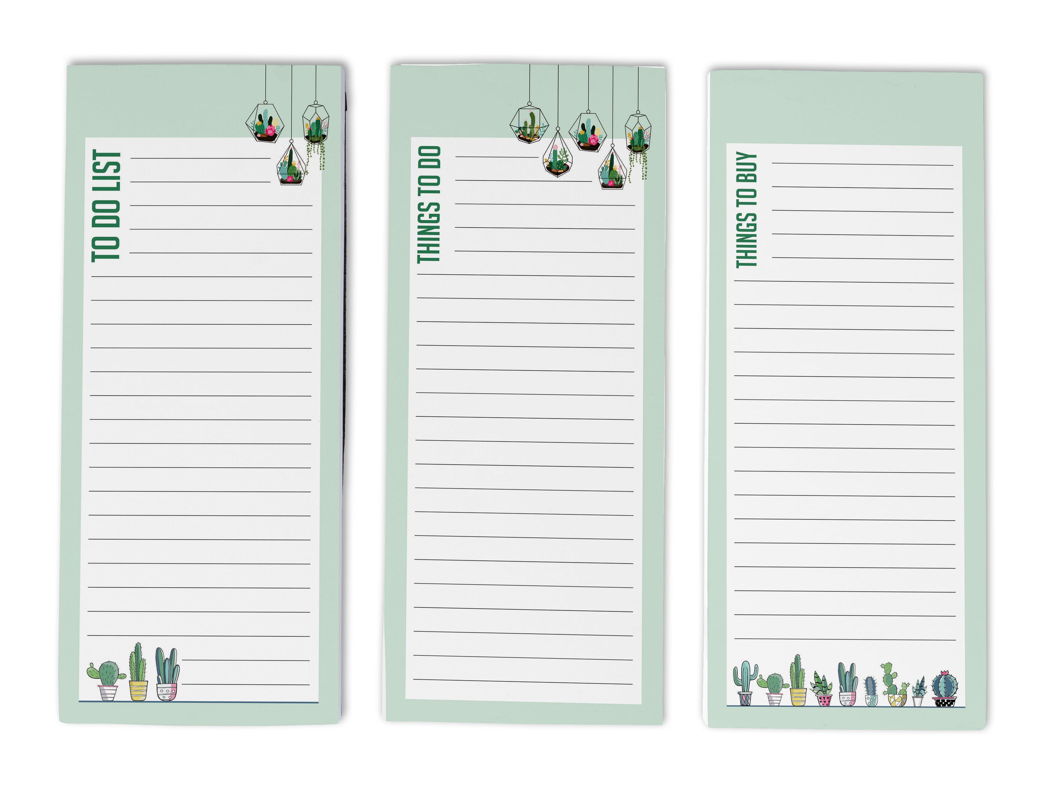 Inkdotpot Pack of 3 Magnetic Fridge To-Do List Notepads- Magnetic Memo Pads For Refrigerator-(50 Sheets Each)-HL