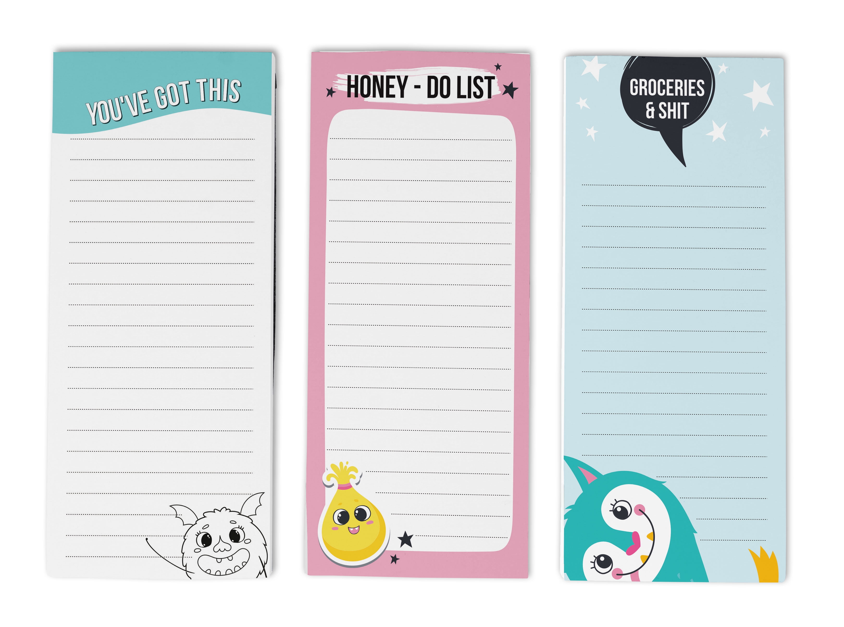 Inkdotpot Pack of 3 Magnetic Fridge To-Do List Notepads- Magnetic Memo Pads For Refrigerator-(50 Sheets Each)-HW