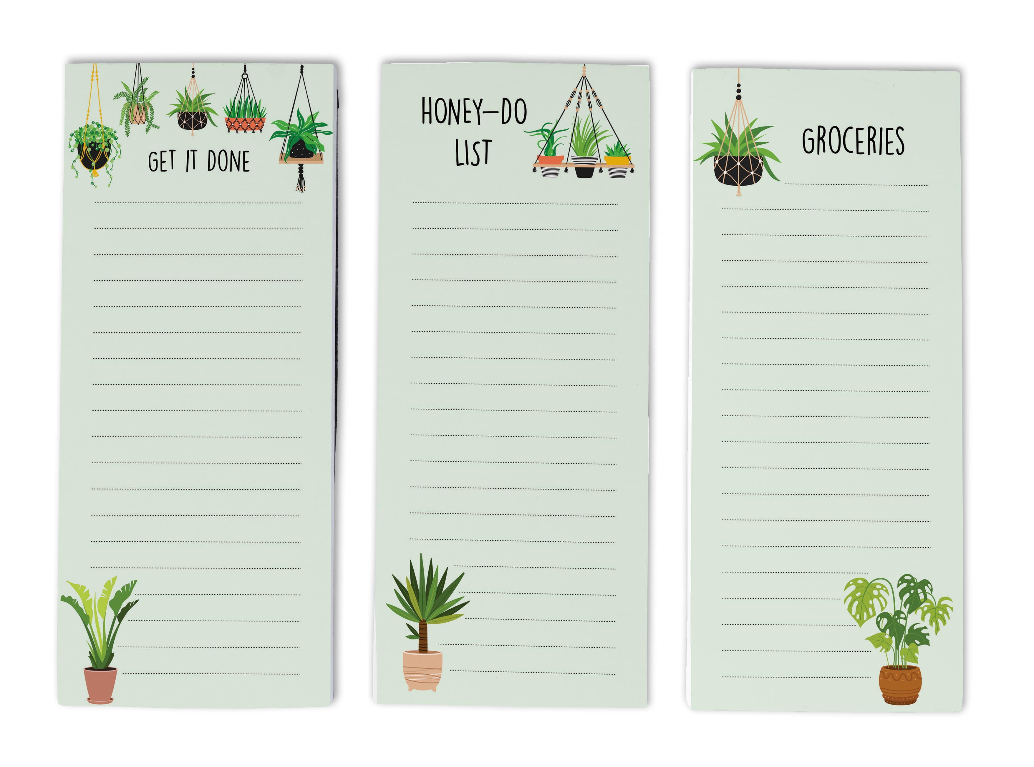 Inkdotpot Pack of 3 Magnetic Fridge To-Do List Notepads- Magnetic Memo Pads For Refrigerator-(50 Sheets Each)-HZ