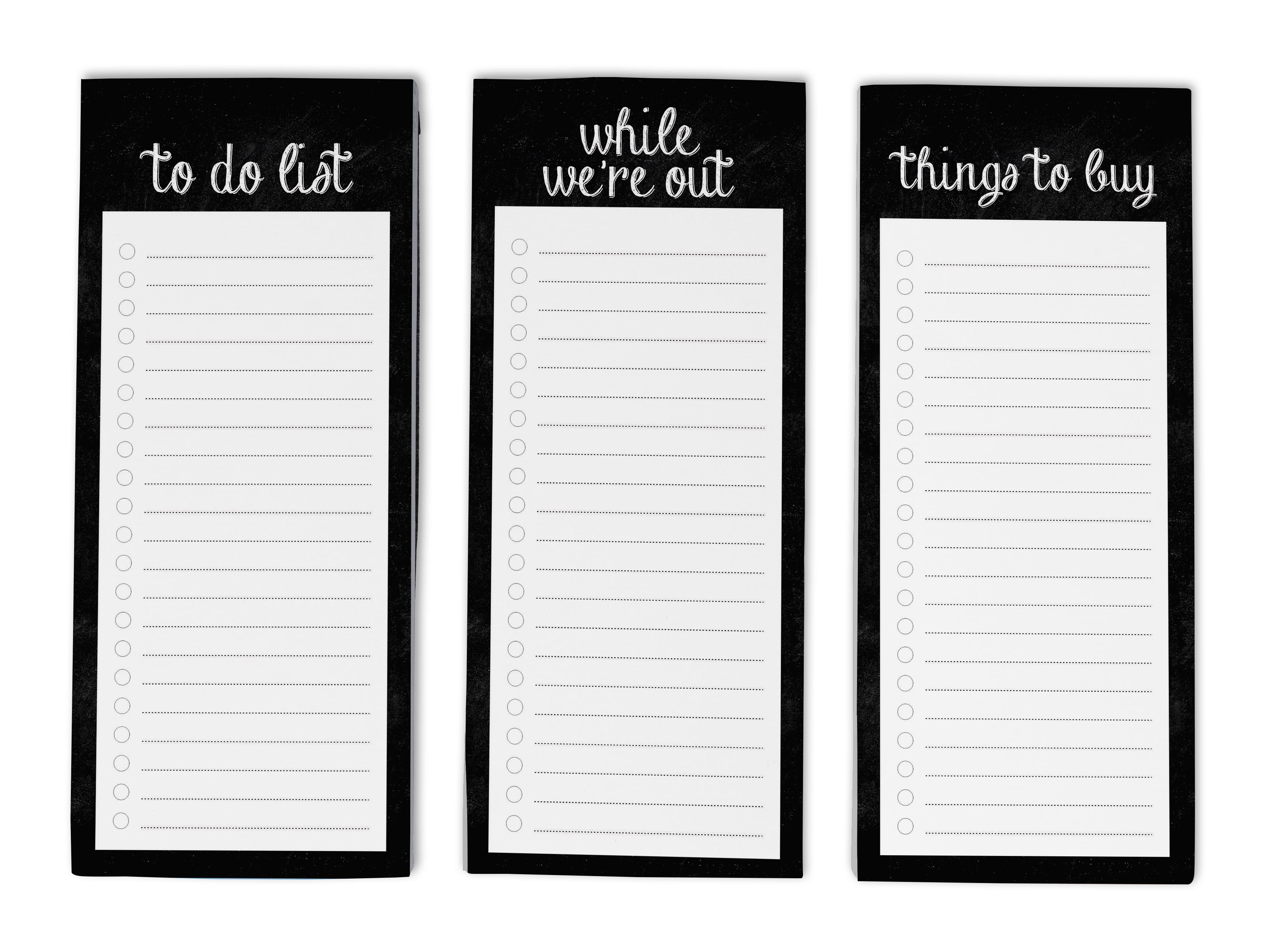 Inkdotpot Pack of 3 Magnetic Fridge To-Do List Notepads- Magnetic Memo Pads For Refrigerator-(50 Sheets Each)-KK