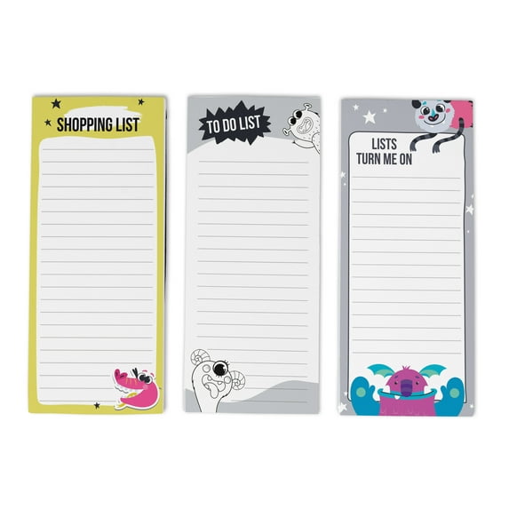 Inkdotpot Pack of 3 Magnetic Fridge To-Do List Notepads- Magnetic Memo Pads For Refrigerator-(50 Sheets Each)-L6