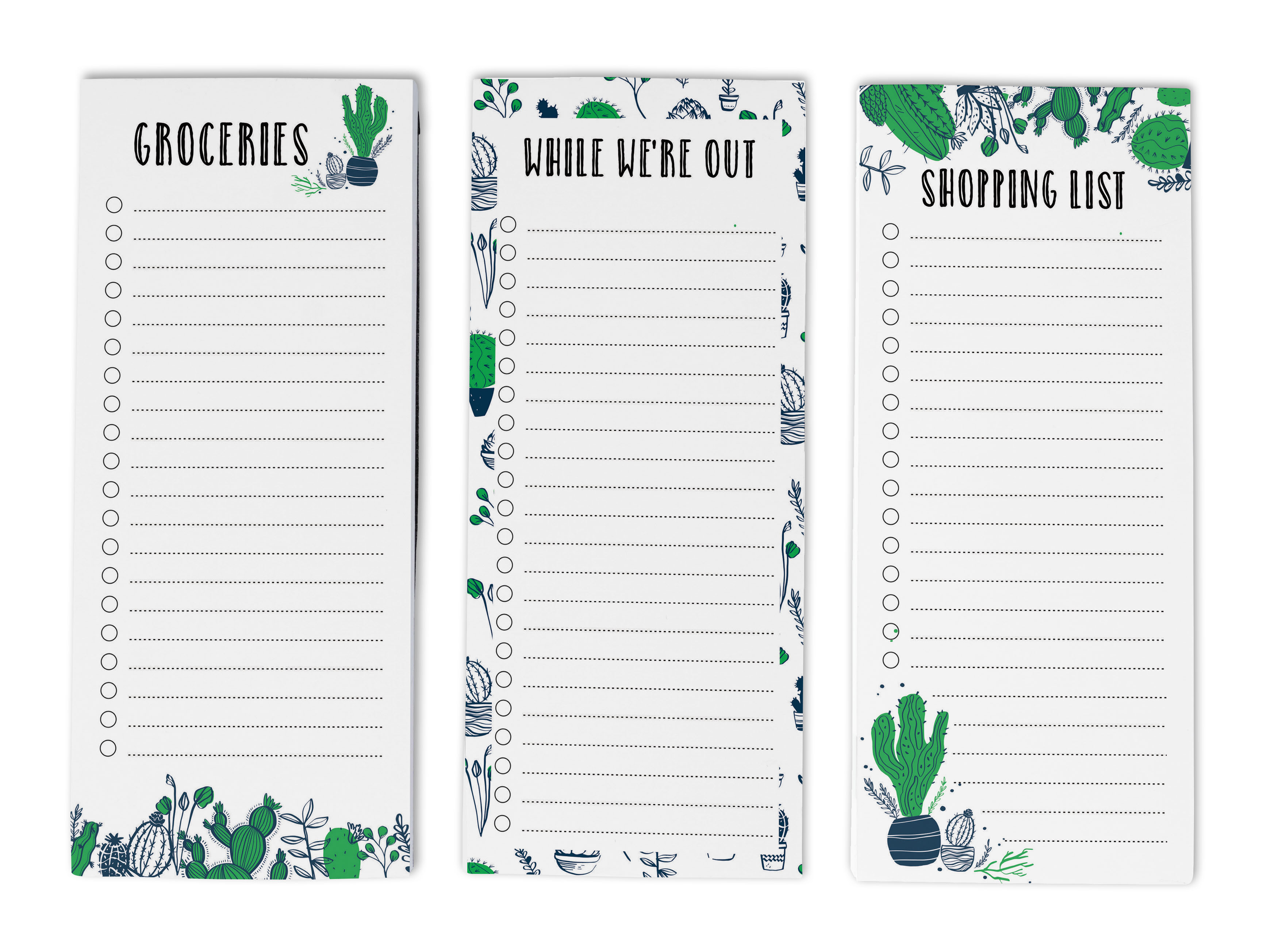 Inkdotpot Pack of 3 Magnetic Fridge To-Do List Notepads- Magnetic Memo Pads For Refrigerator-(50 Sheets Each)-LQ
