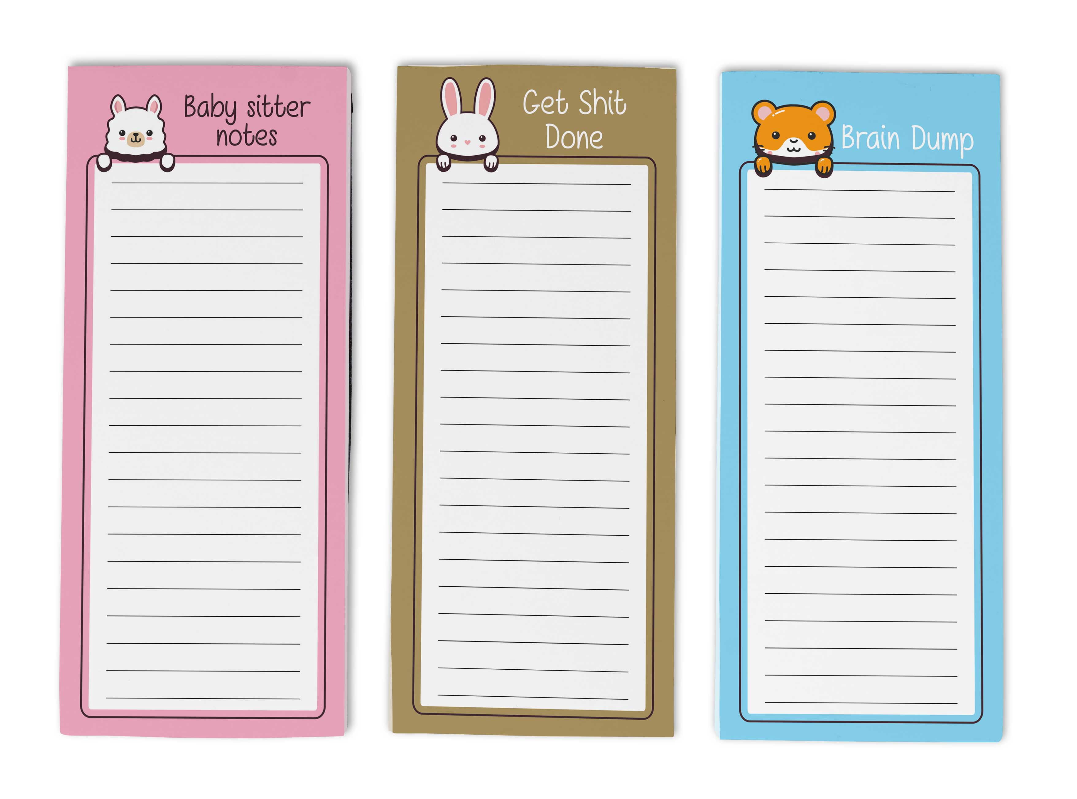 Inkdotpot Pack of 3 Magnetic Fridge To-Do List Notepads- Magnetic Memo Pads For Refrigerator-(50 Sheets Each)-NY