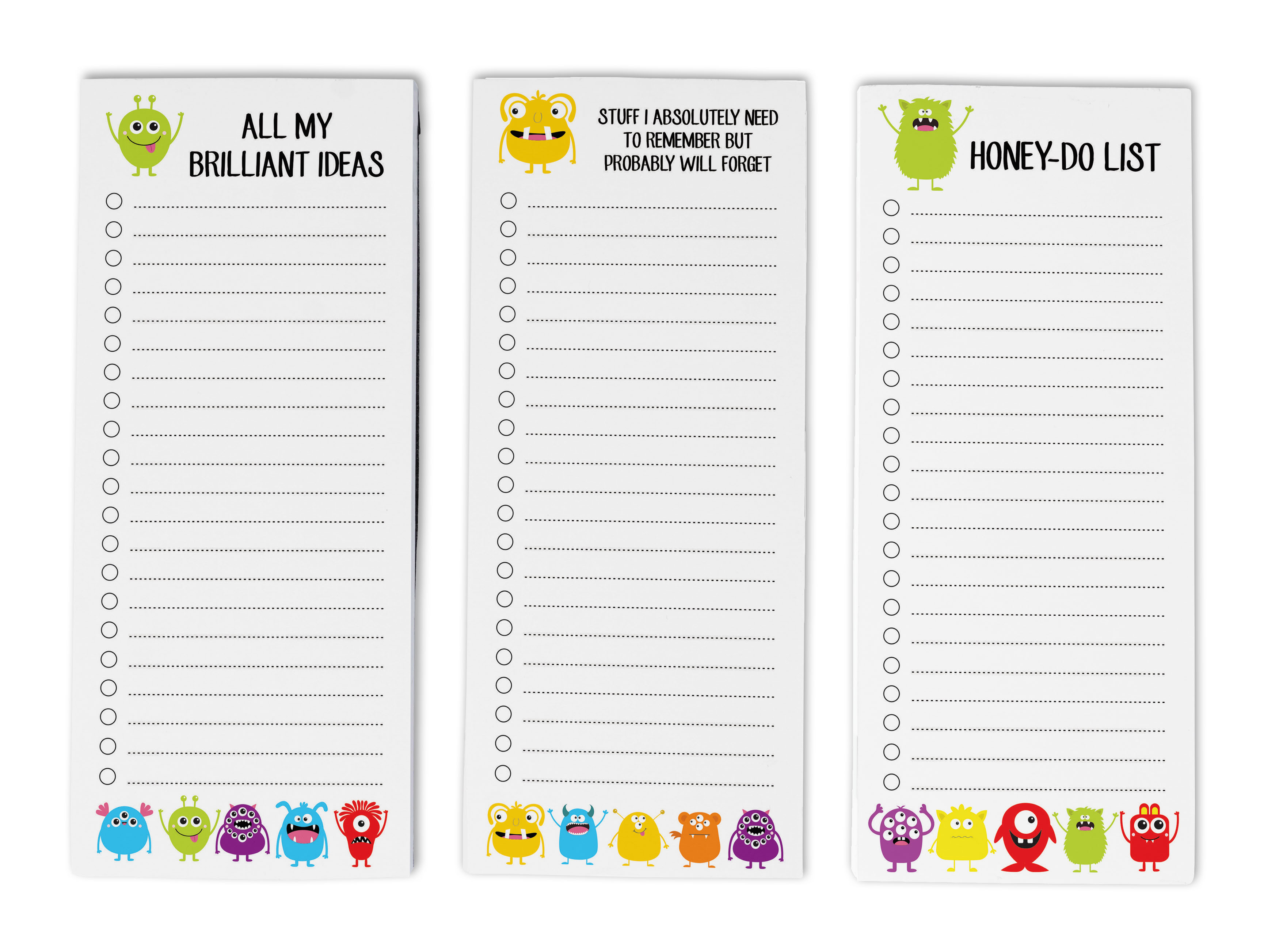 Inkdotpot Pack of 3 Magnetic Fridge To-Do List Notepads- Magnetic Memo Pads For Refrigerator-(50 Sheets Each)-Q8