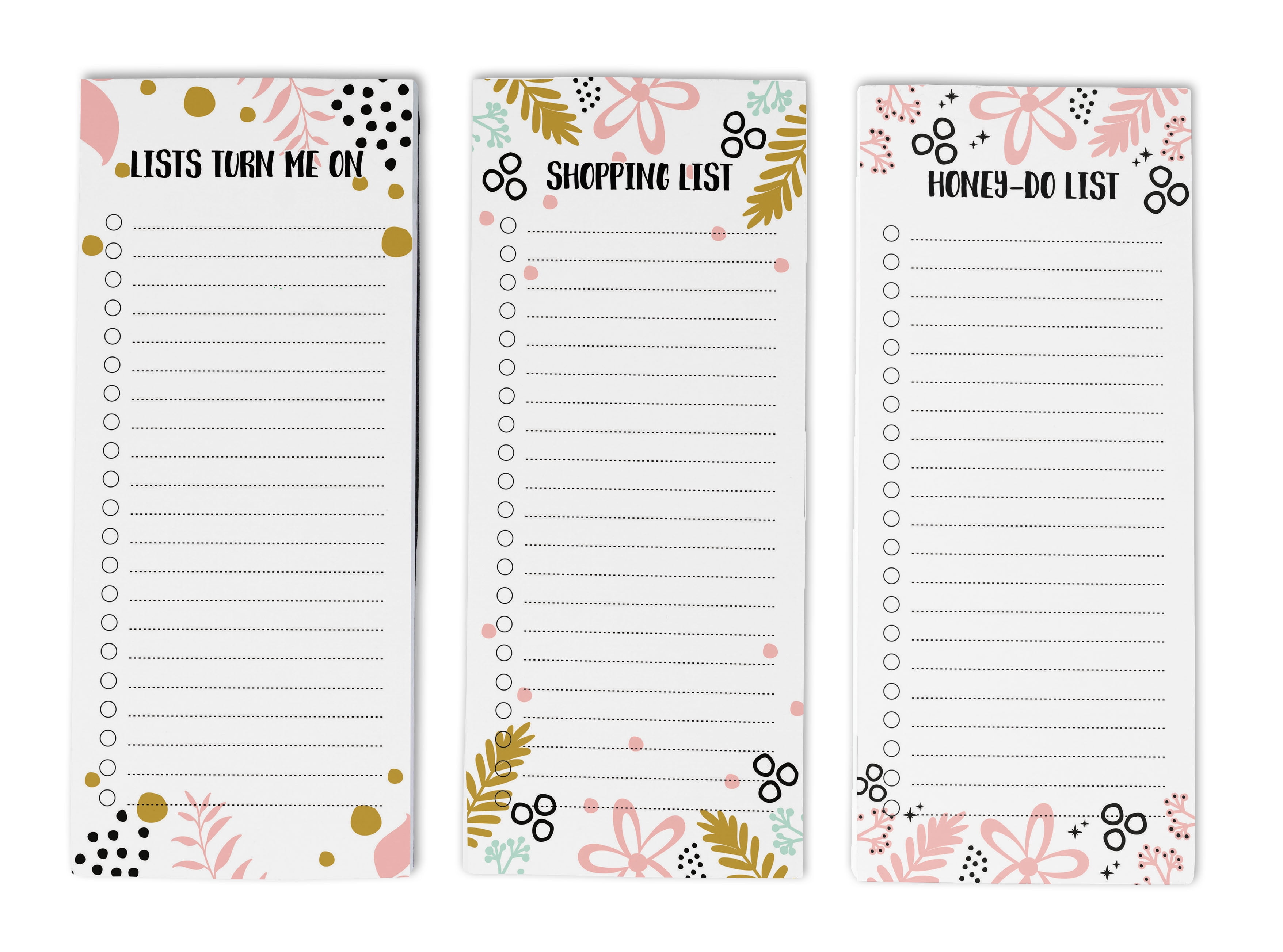 Inkdotpot Pack of 3 Magnetic Fridge To-Do List Notepads- Magnetic Memo Pads For Refrigerator-(50 Sheets Each)-S0