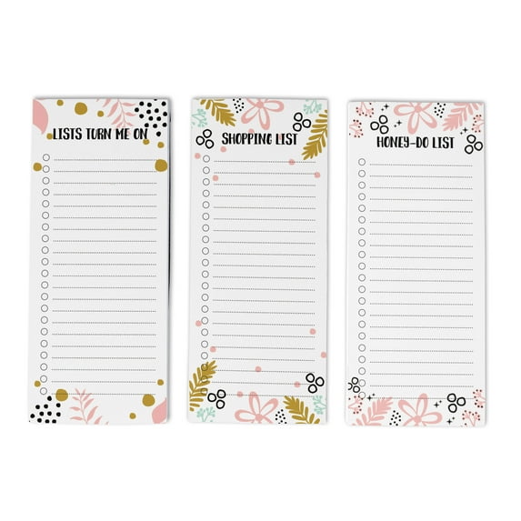 Inkdotpot Pack of 3 Magnetic Fridge To-Do List Notepads- Magnetic Memo Pads For Refrigerator-(50 Sheets Each)-S0