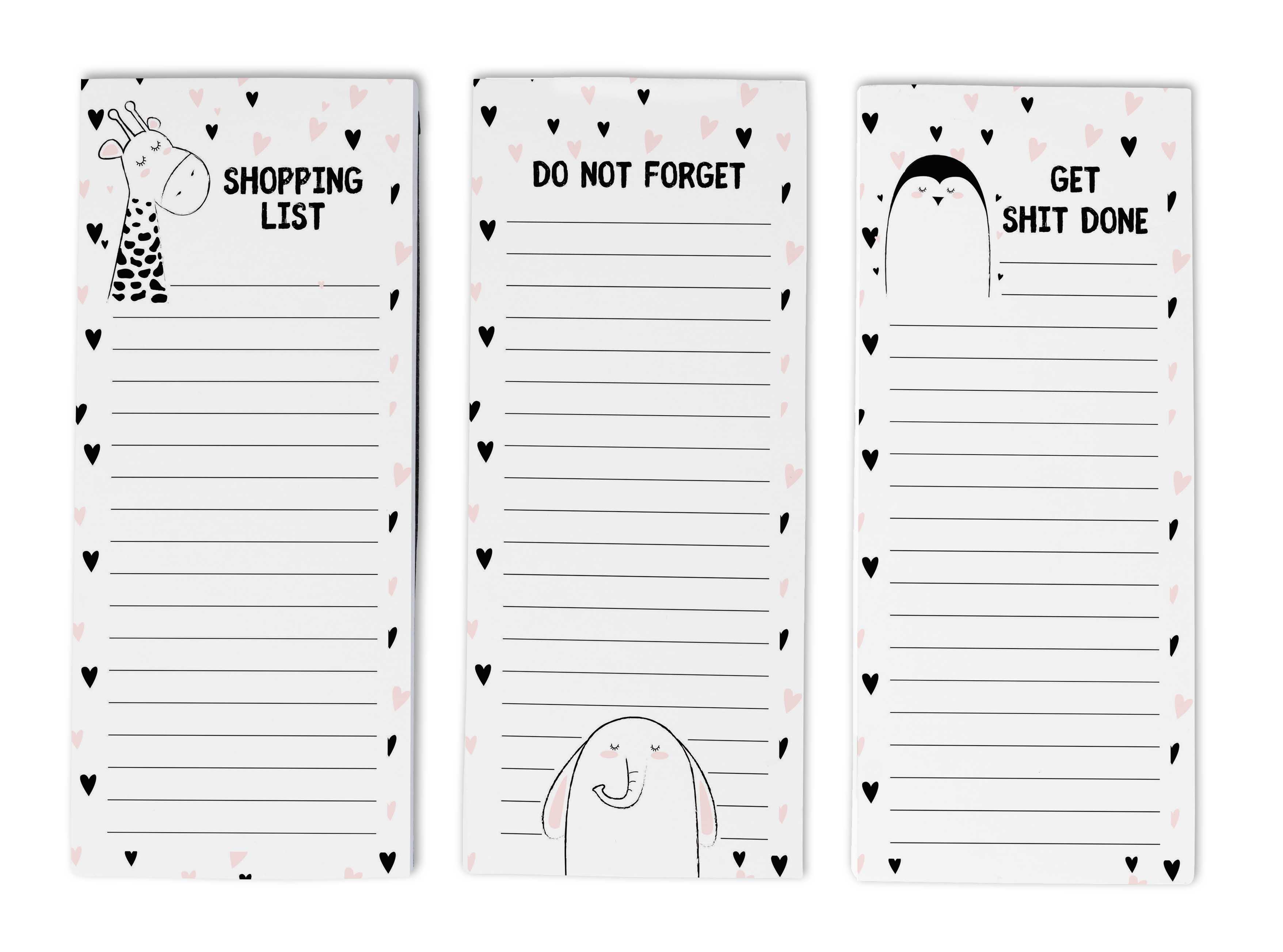 Inkdotpot Pack of 3 Magnetic Fridge To-Do List Notepads- Magnetic Memo Pads For Refrigerator-(50 Sheets Each)-SL