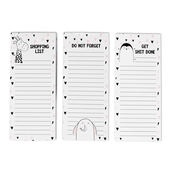 Inkdotpot Pack of 3 Magnetic Fridge To-Do List Notepads- Magnetic Memo Pads For Refrigerator-(50 Sheets Each)-SL