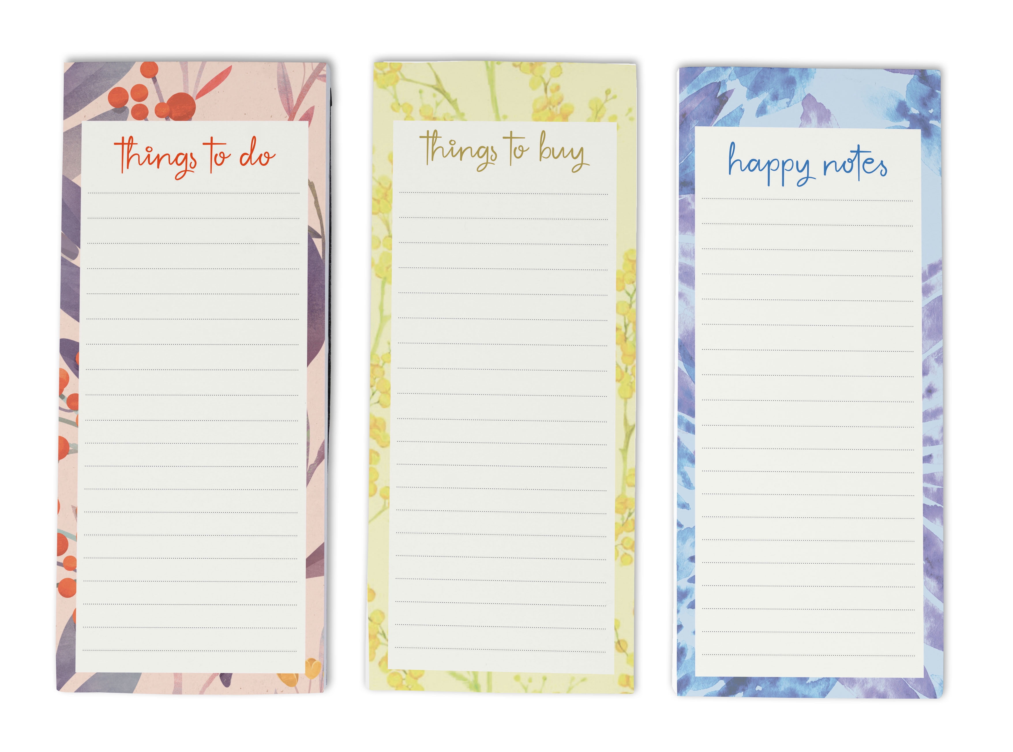 Inkdotpot Pack of 3 Magnetic Fridge To-Do List Notepads- Magnetic Memo Pads For Refrigerator-(50 Sheets Each)-T4