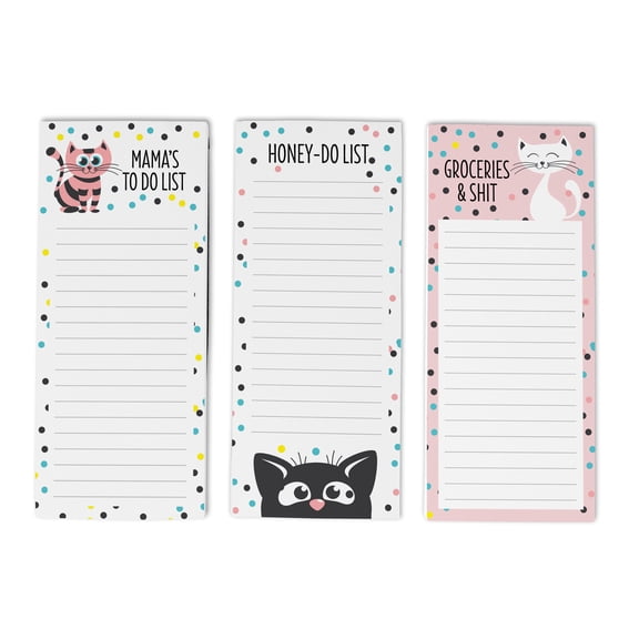 Inkdotpot Pack of 3 Magnetic Fridge To-Do List Notepads- Magnetic Memo Pads For Refrigerator-(50 Sheets Each)-TB