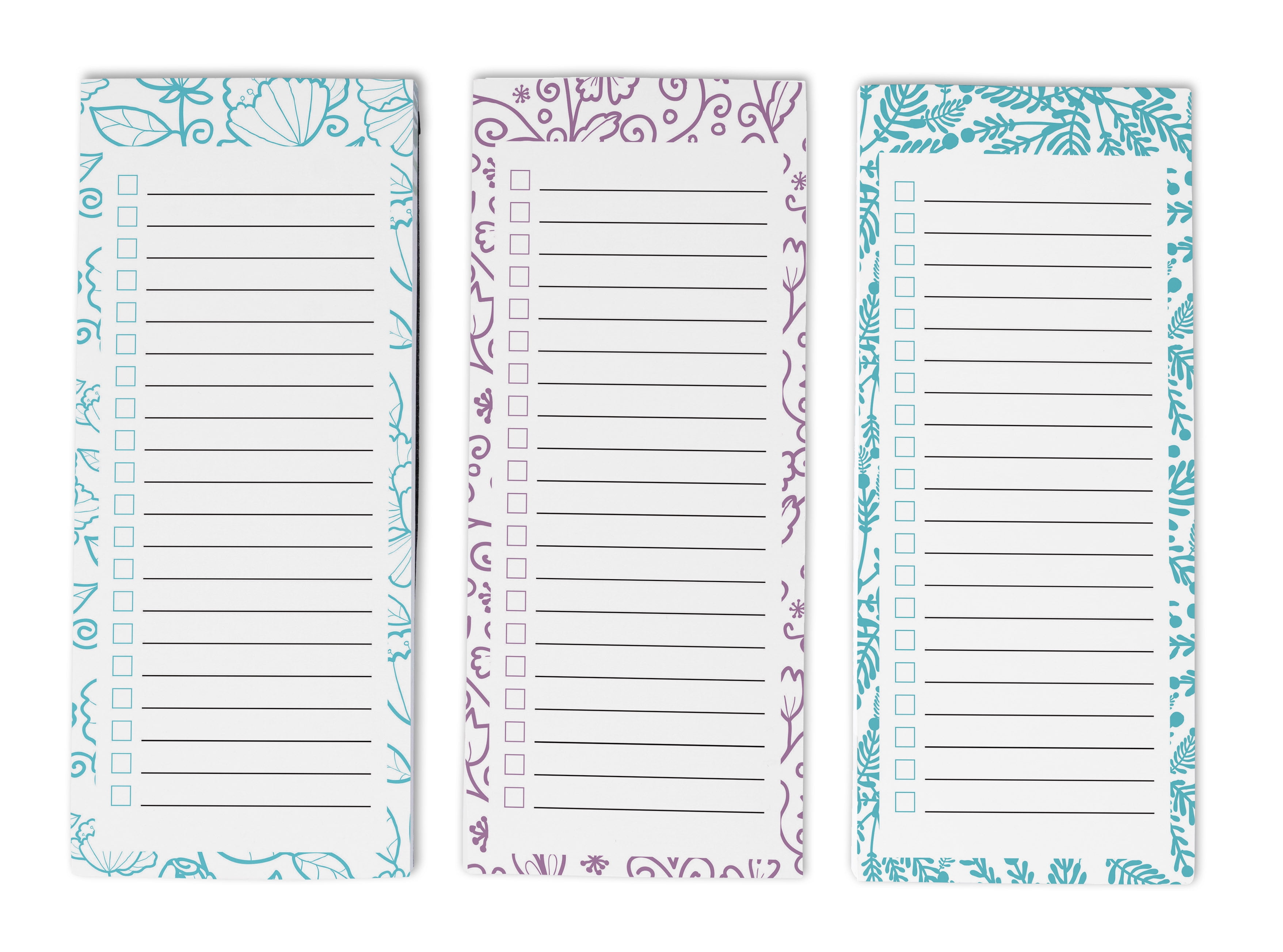 Inkdotpot Pack of 3 Magnetic Fridge To-Do List Notepads- Magnetic Memo Pads For Refrigerator-(50 Sheets Each)-TR