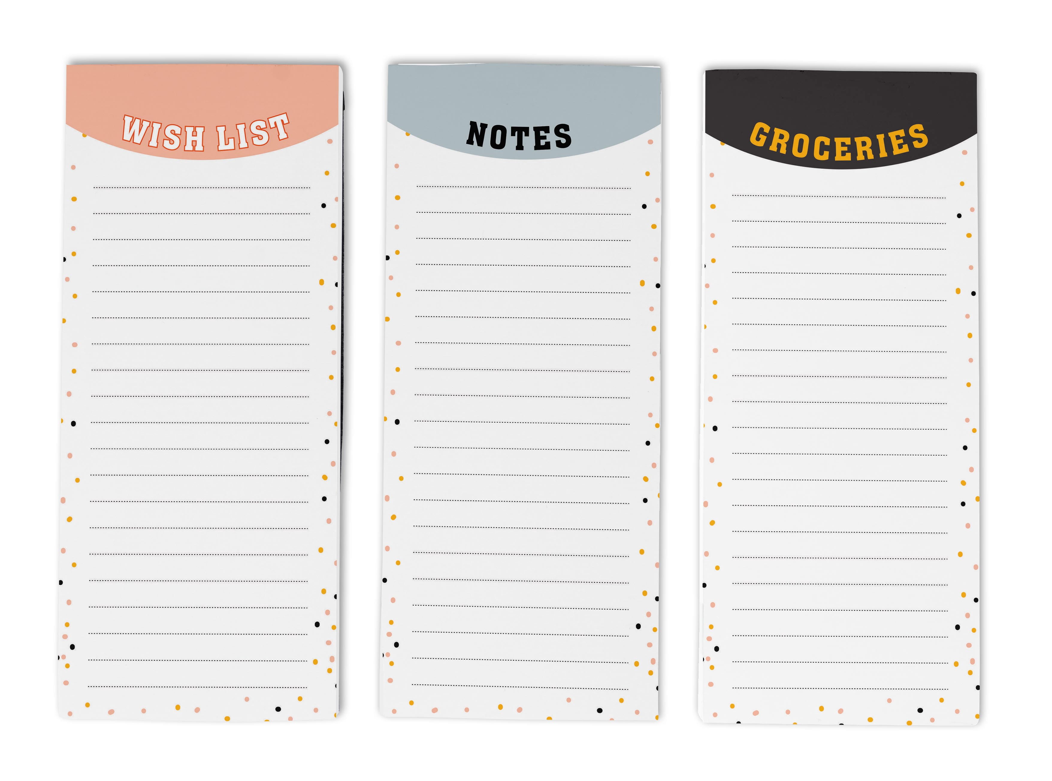 Inkdotpot Pack of 3 Magnetic Fridge To-Do List Notepads- Magnetic Memo Pads For Refrigerator-(50 Sheets Each)-UK