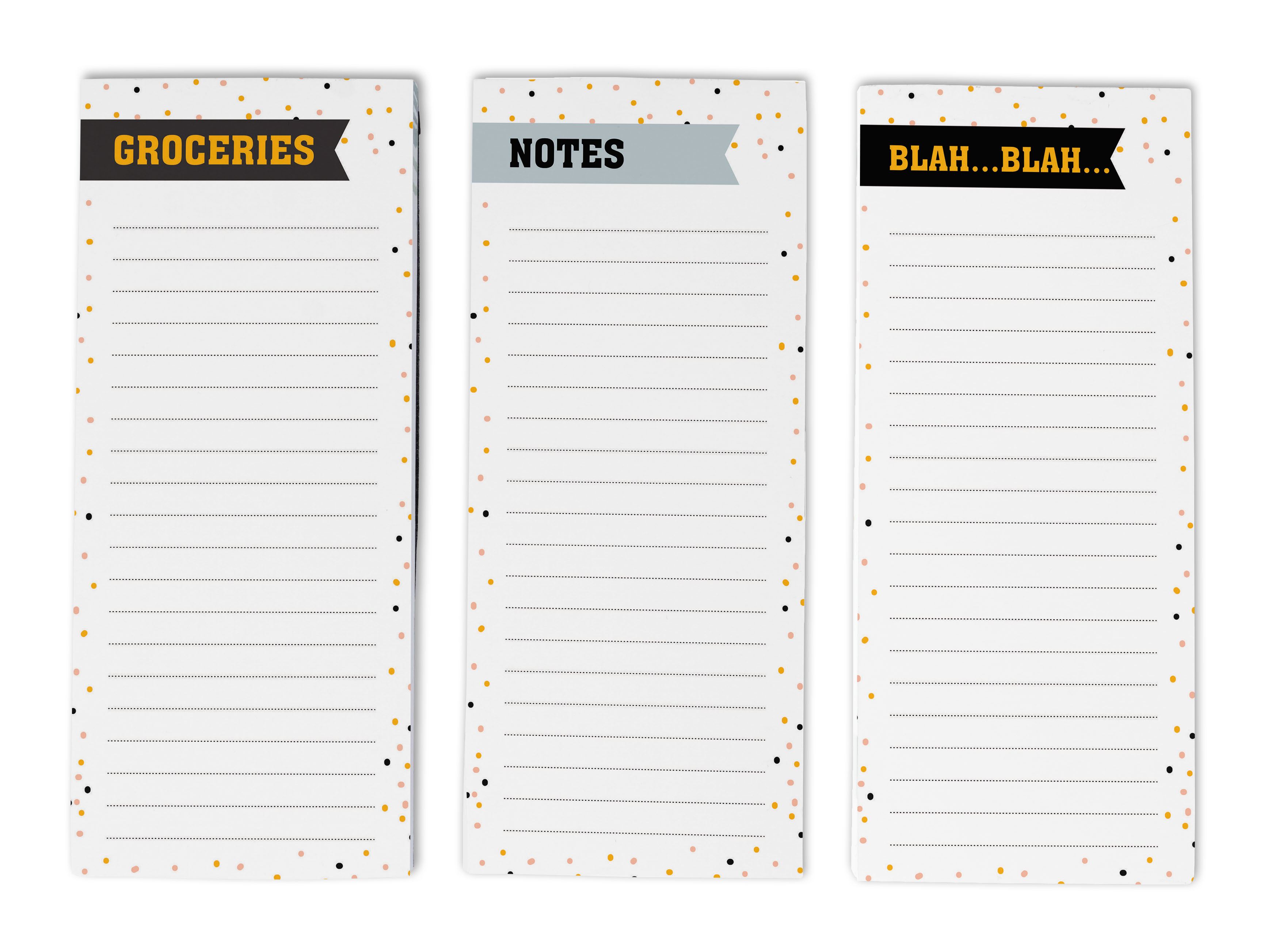 Inkdotpot Pack of 3 Magnetic Fridge To-Do List Notepads- Magnetic Memo Pads For Refrigerator-(50 Sheets Each)-W9