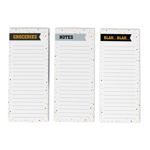 Inkdotpot Pack of 3 Magnetic Fridge To-Do List Notepads- Magnetic Memo Pads For Refrigerator-(50 Sheets Each)-W9