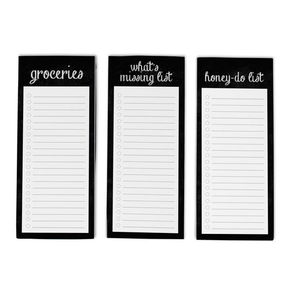 Inkdotpot Pack of 3 Magnetic Fridge To-Do List Notepads- Magnetic Memo Pads For Refrigerator-(50 Sheets Each)-XD