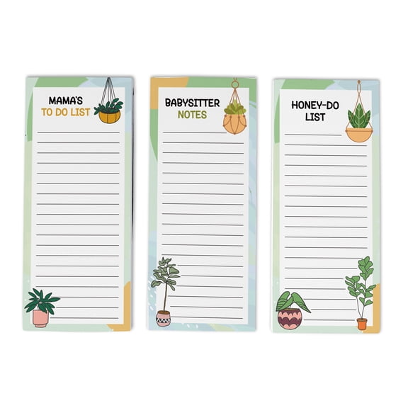 Inkdotpot Pack of 3 Magnetic Fridge To-Do List Notepads- Magnetic Memo Pads For Refrigerator-(50 Sheets Each)-XP