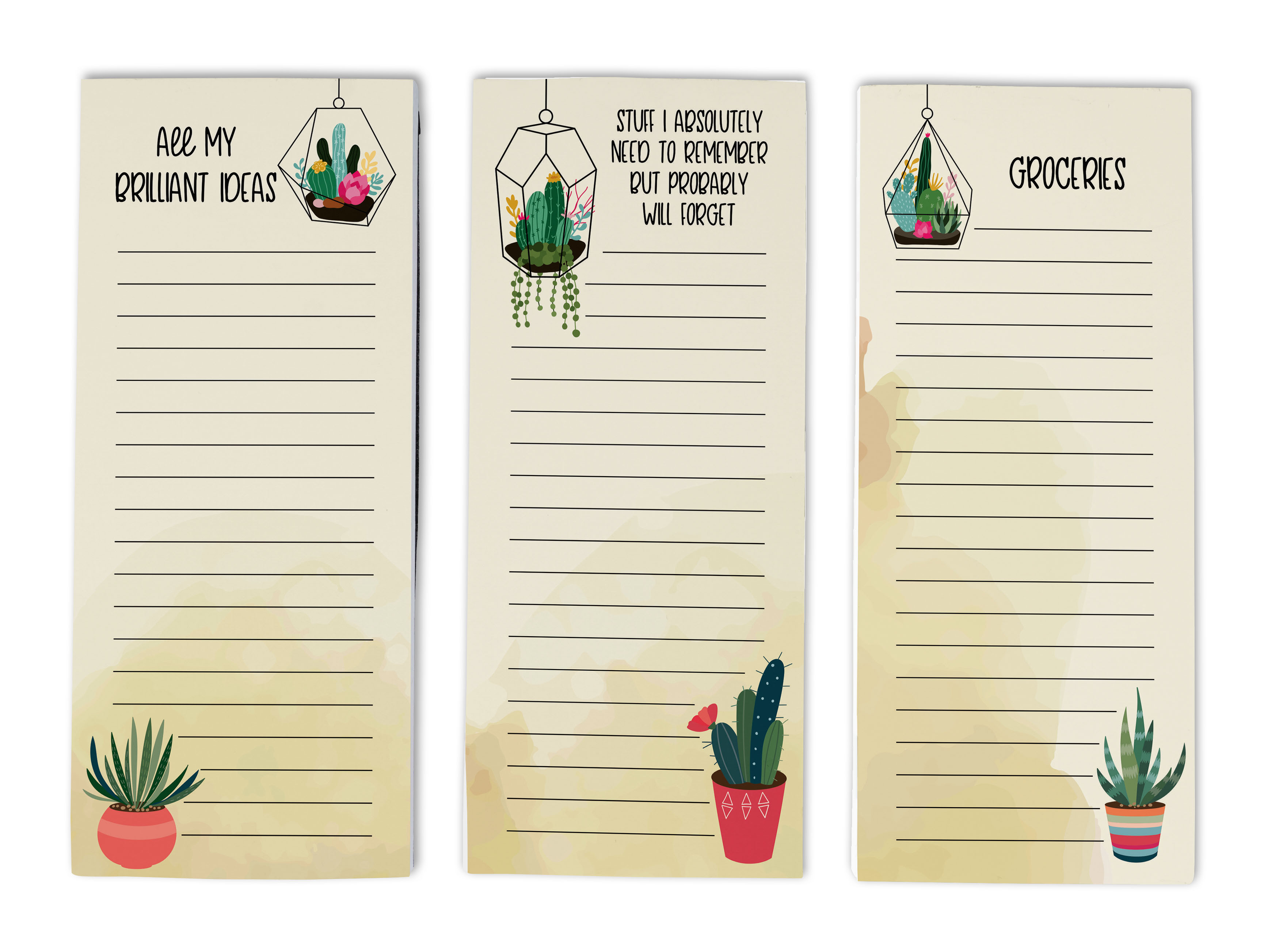 Inkdotpot Pack of 3 Magnetic Fridge To-Do List Notepads- Magnetic Memo Pads For Refrigerator-(50 Sheets Each)-Y5