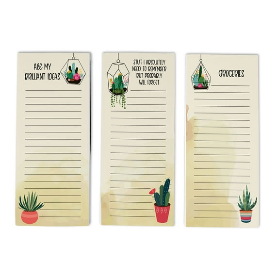 Inkdotpot Pack of 3 Magnetic Fridge To-Do List Notepads- Magnetic Memo Pads For Refrigerator-(50 Sheets Each)-Y5
