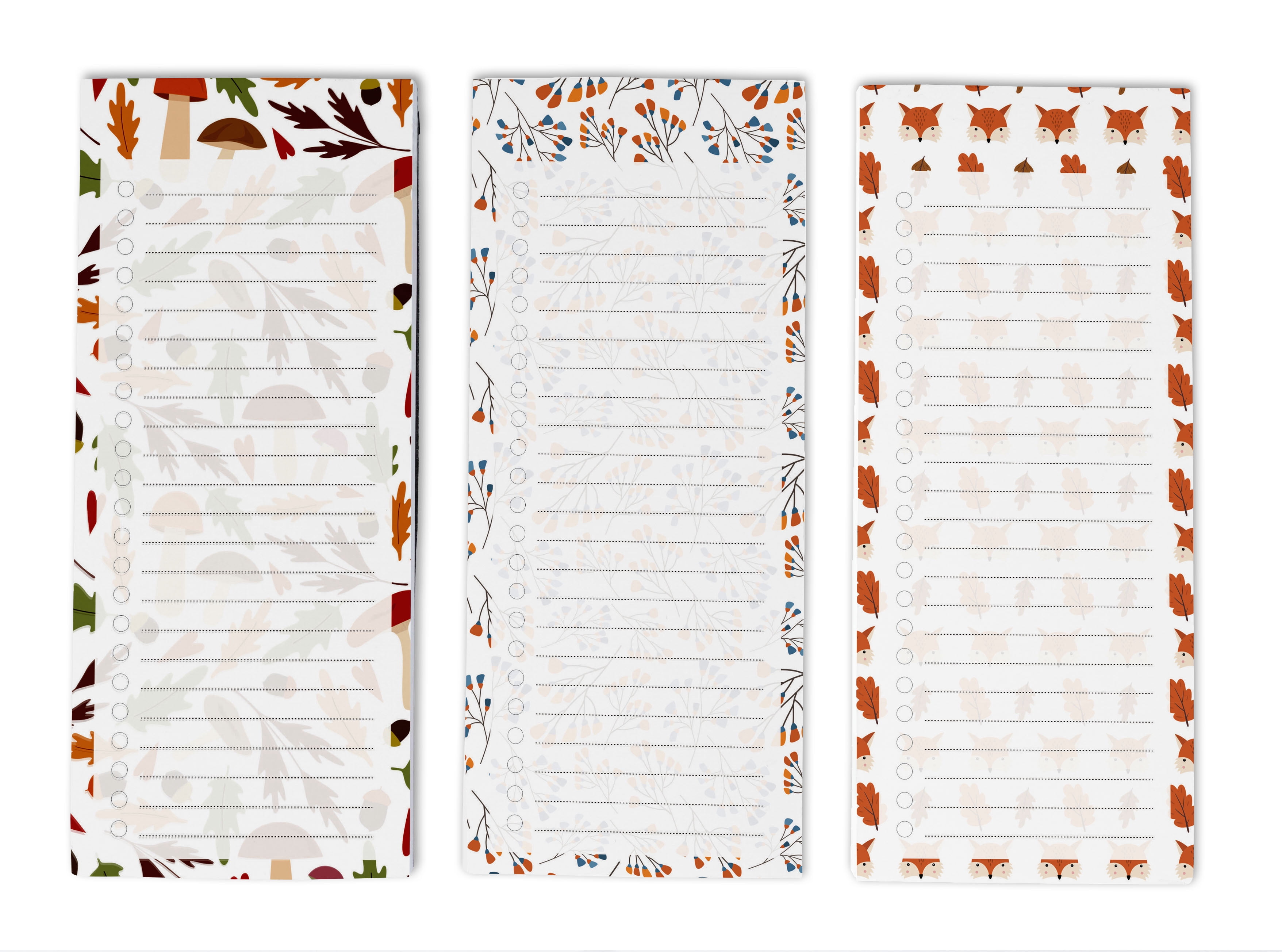 Inkdotpot Packof3MagneticFridge To-Do List Notepads,MagneticMemo Pads For Refrigerator,Leaves Design(50 Sheets Each)