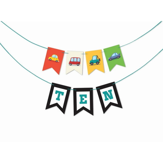 Inkdotpot Party Decorations For KidsI Am TenPennant Banner Flags For Boy Or Girl Car Gender Neutral Birthday BuntingParty Garland