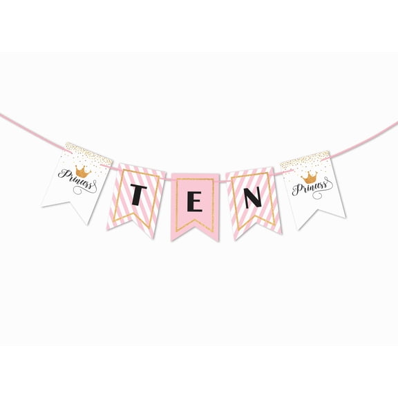 Inkdotpot Party Decorations For KidsI Am TenPennant Banner Flags For Boy PrincessBirthday BuntingParty Garland