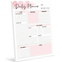 Inkdotpot Personal Planner Organizer, Home and Office Work Journal- 50 Undated Pages for Daily Tasks- Tear Off Notepad-(8.5x11)DailyTask Organizer- To-Do List Pad Work Day Schedule Planner - WW