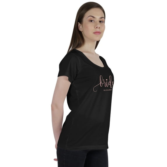 Inkdotpot Personalized Womens Tshirt Top BrideWeddingAnnouncement Shirt-O4