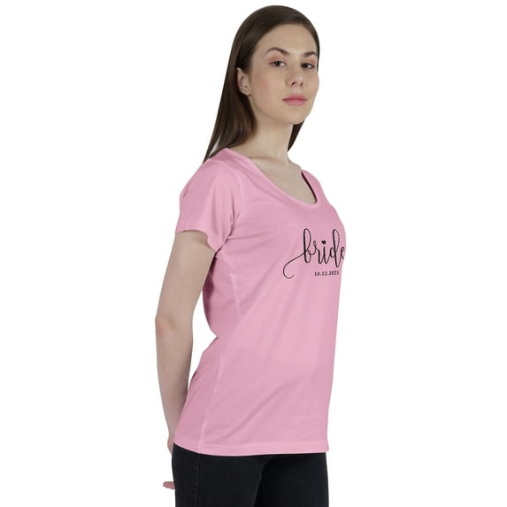 Inkdotpot Personalized Womens Tshirt Top BrideWeddingAnnouncement Shirt-WS