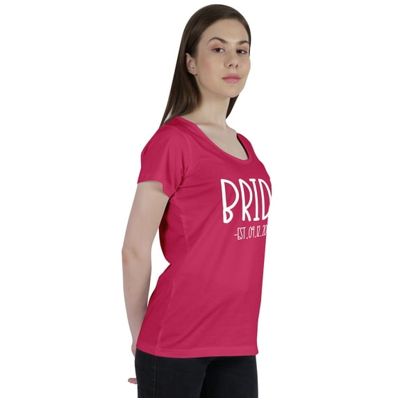 Inkdotpot Personalized Womens Tshirt Top BrideWeddingAnnouncement Shirt