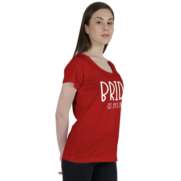 Inkdotpot Personalized Womens Tshirt Top BrideWeddingAnnouncement Shirt