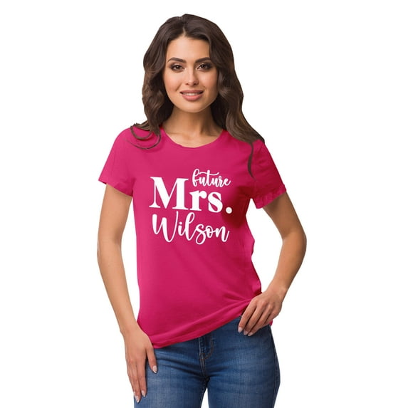 Inkdotpot Personalized Womens Tshirt Top Future Mrs WeddingAnnouncement Shirt-7C