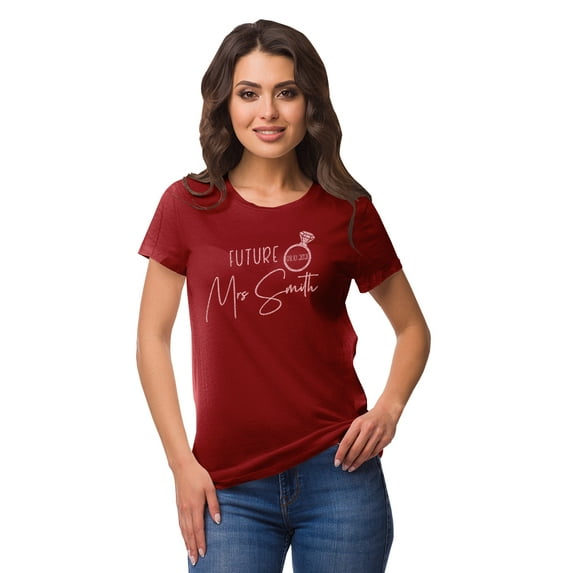 Inkdotpot Personalized Womens Tshirt Top Future Mrs WeddingAnnouncement Shirt-8X