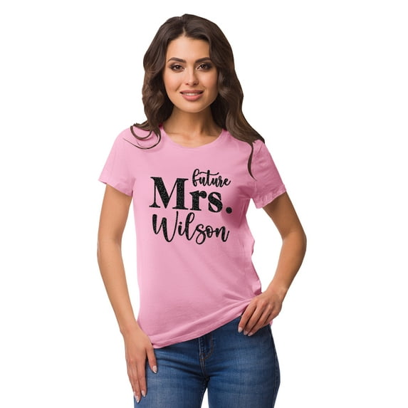 Inkdotpot Personalized Womens Tshirt Top Future Mrs WeddingAnnouncement Shirt-JG