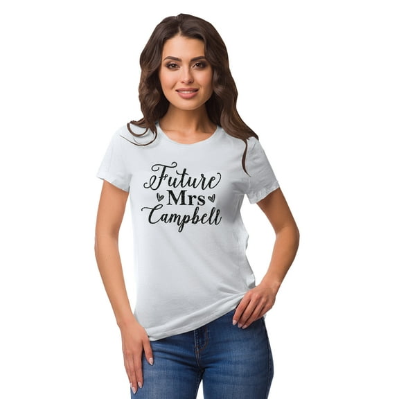 Inkdotpot Personalized Womens Tshirt Top Future Mrs WeddingAnnouncement Shirt-L1