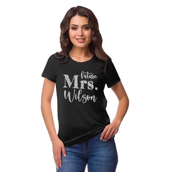 Inkdotpot Personalized Womens Tshirt Top Future Mrs WeddingAnnouncement Shirt-MX