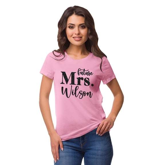 Inkdotpot Personalized Womens Tshirt Top Future Mrs WeddingAnnouncement Shirt-SV