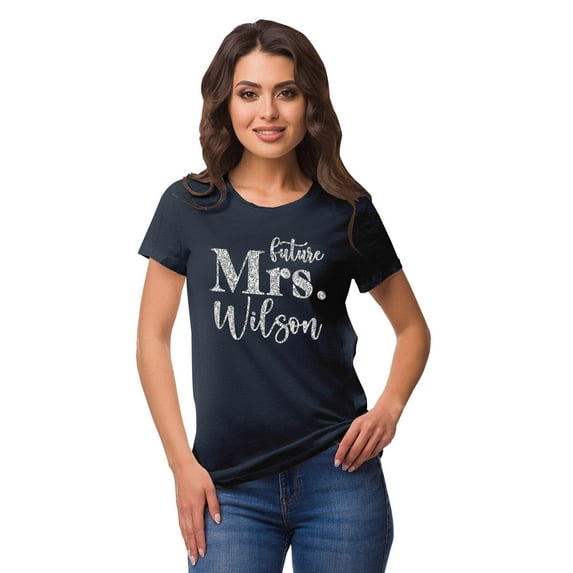 Inkdotpot Personalized Womens Tshirt Top Future Mrs WeddingAnnouncement Shirt-TV