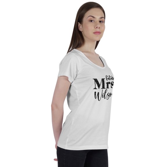 Inkdotpot Personalized Womens Tshirt Top Future MrsWeddingAnnouncement Shirt-L8