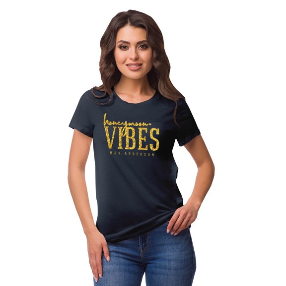 Inkdotpot Personalized Womens Tshirt Top Honeymoon Vibes Mrs WeddingAnnouncement Shirt-Z1