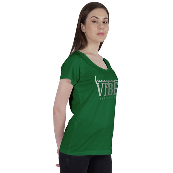 Inkdotpot Personalized Womens Tshirt Top Honeymoon Vibes MrsWeddingAnnouncement Shirt-CV