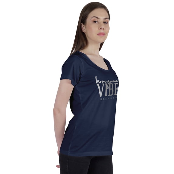 Inkdotpot Personalized Womens Tshirt Top Honeymoon Vibes MrsWeddingAnnouncement Shirt-N2
