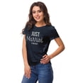 thumbnail image 1 of Inkdotpot Personalized Womens Tshirt Top Just Married WeddingAnnouncement Shirt-R5, 1 of 5